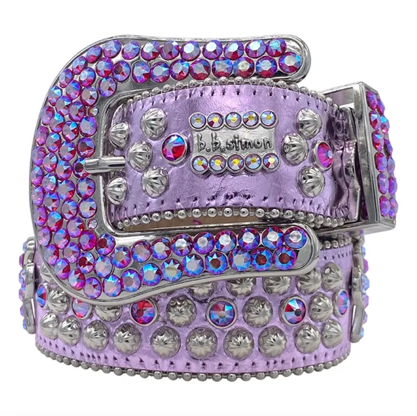 Simon Safa Western – Light Metallic Pink Crystal Belt – Dudes