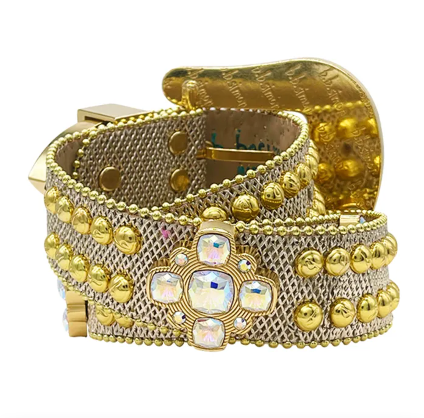 b.b. Simon Octa 2 ā Gold Crystal Belt - Dudes Boutique
