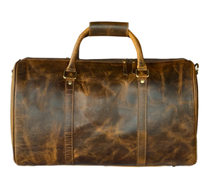 RusticTown Nando Adventure Leather Travel Duffle Bag (Brown) - Dudes Boutique