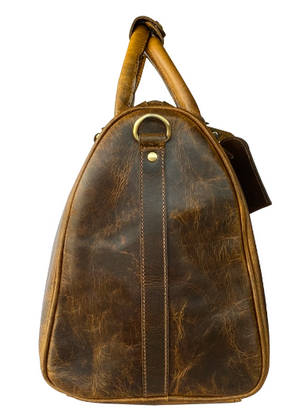 RusticTown Nando Adventure Leather Travel Duffle Bag (Brown) - Dudes Boutique