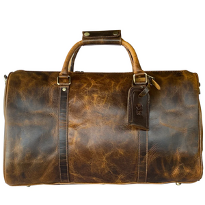 RusticTown Nando Adventure Leather Travel Duffle Bag (Brown) - Dudes Boutique