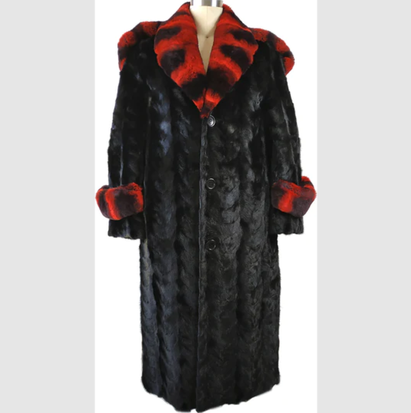 Kashani Full Skin Mink w/ Red Rex Collar Trench Coat – Dudes Boutique