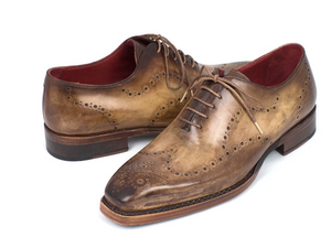 Paul Parkman Goodyear Welted Men's Wingtip Oxfords Antique Olive - Dudes Boutique