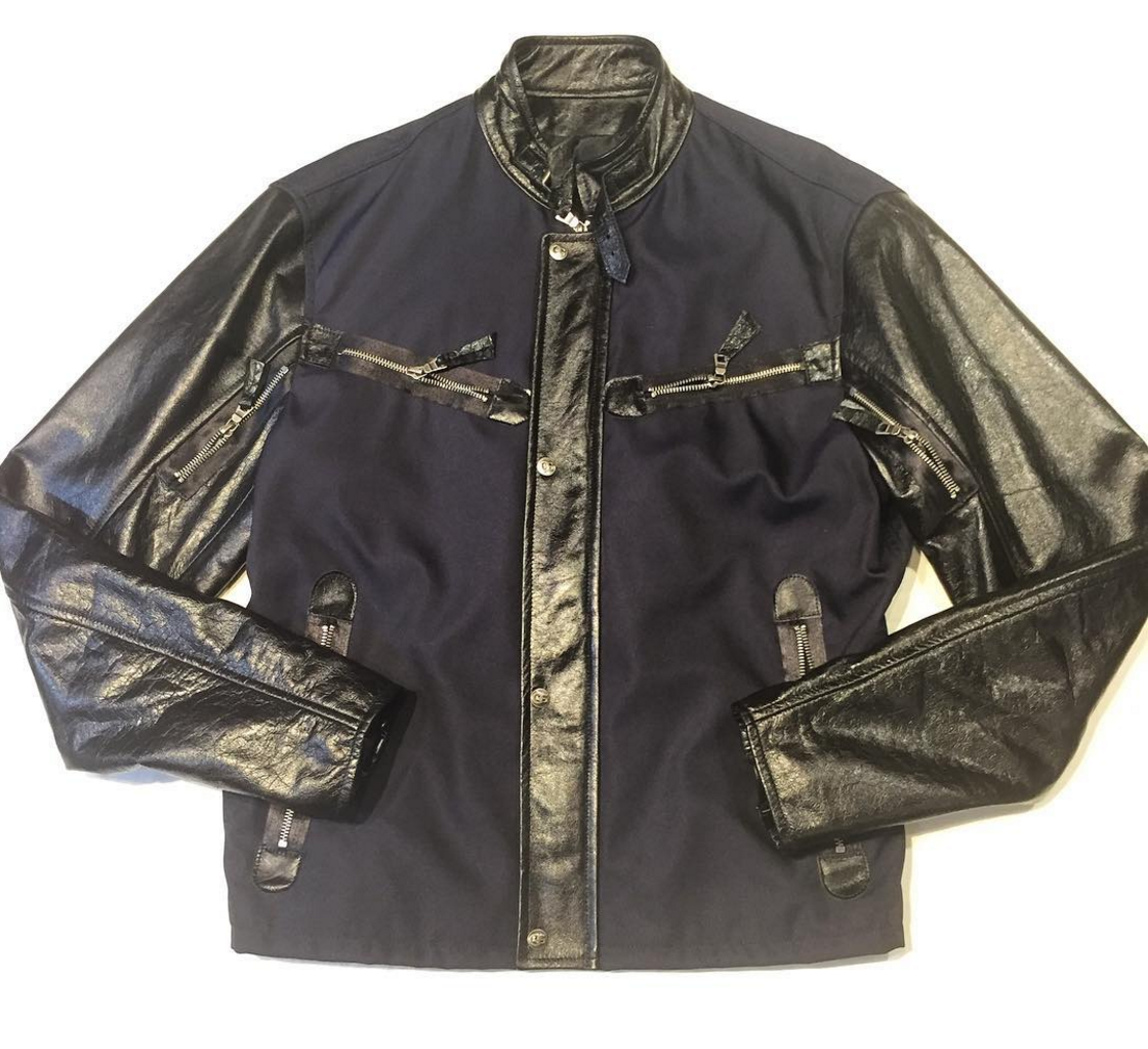 G-Gator Zipper Lambskin & Mesh Leather Jacket - Dudes Boutique