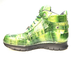 Mauri 8567 Multi Green Crocodile Hightop Sneakers - Dudes Boutique