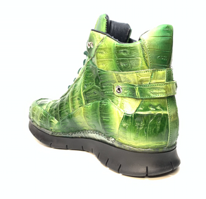 Mauri 8567 Multi Green Crocodile Hightop Sneakers - Dudes Boutique