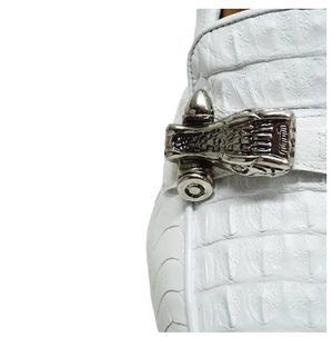 Mauri -"9118" White Crocodile Hornback Loafer - Dudes Boutique
