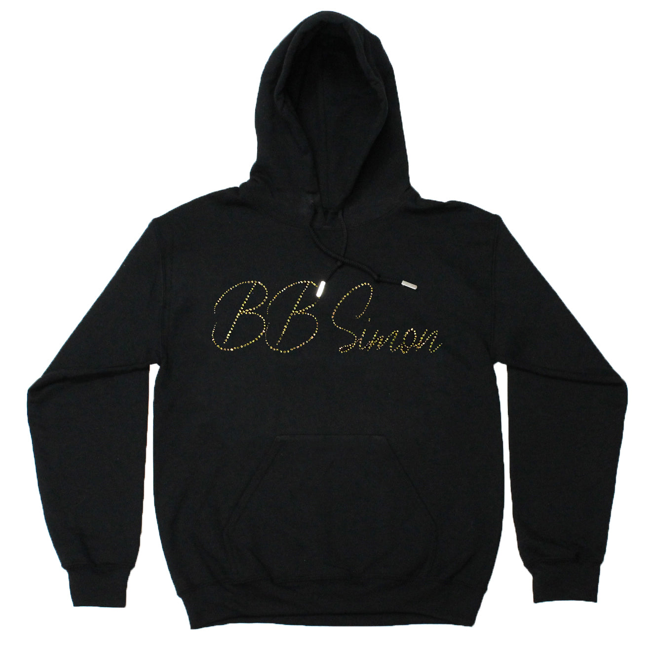 Simon Signature Black Gold Crystal Hoodie – Dudes Boutique
