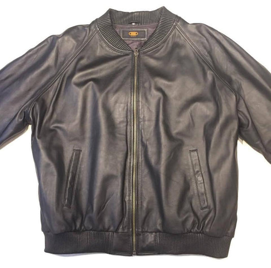 Jakewood Blackout black lambskin classic bomber jacket
