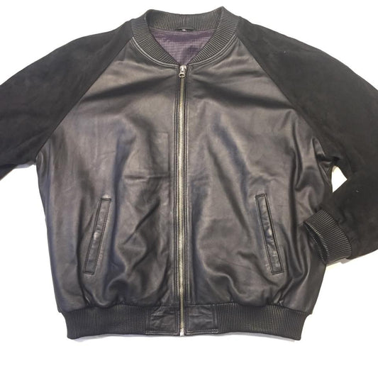 Jakewood Blackout black suede lambskin classic bomber jacket