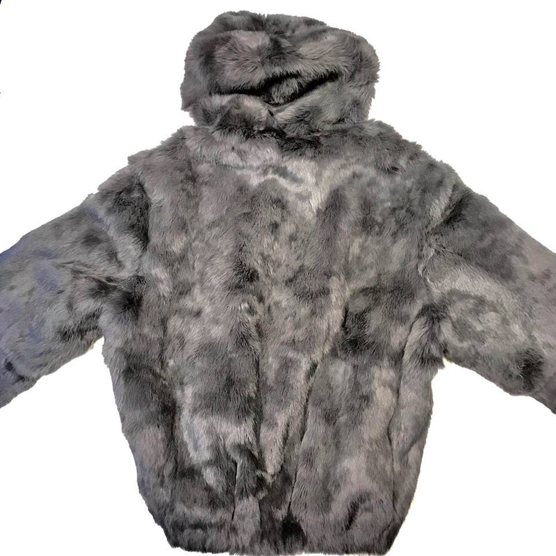 Winter Fur Gray Rabbit Bomber Fur Coat - Dudes Boutique