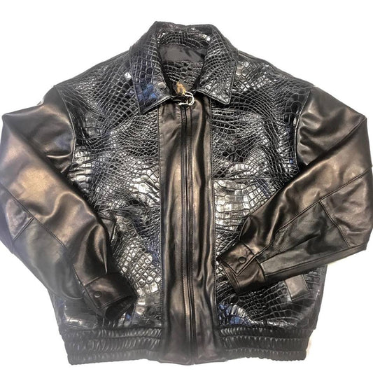 Kashani men's black adult alligator jacket