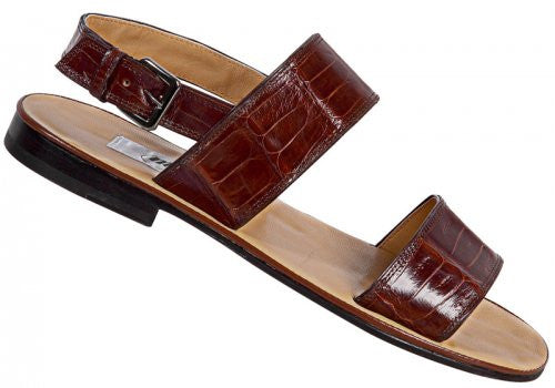 Mauri - '1496' Brown Crocodile Sandal - Dudes Boutique