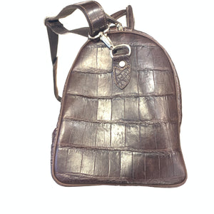 Kashani Chocolate Brown Full Skin Alligator Body Duffle Bag - Dudes Boutique