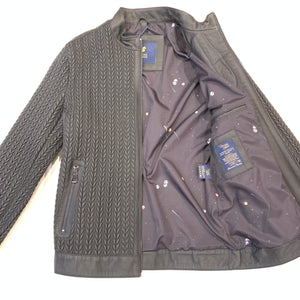 Barya NewYork Black Lambskin Weaved Jacket - Dudes Boutique