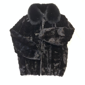 Kashani Midnight Black Diamond Cut Mink Fur Coat - Dudes Boutique
