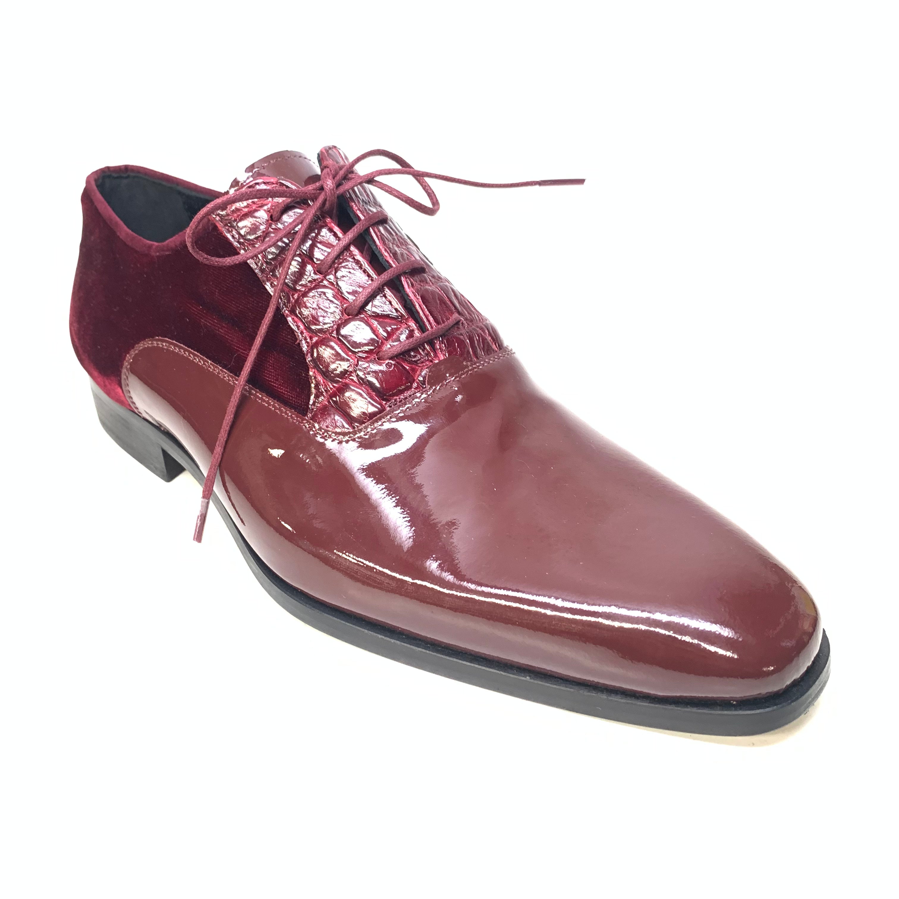Mauri 4993/2 Ruby Red Crocodile/Velvet/Patent Leather Dress Shoes 12 Mauri 4993/2 Ruby Red Crocodile/Velvet/Patent Leather Dress Shoes 12