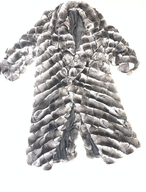 Kashani Men's 3/4 Diamond Cut Chinchilla Trench Fur Coat - Dudes Boutique