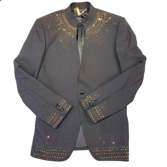Barocco Men's Black Gold Crystal Blazer - Dudes Boutique
