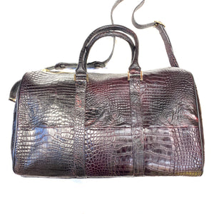Kashani Black Cherry Full Alligator Body Duffle Bag - Dudes Boutique