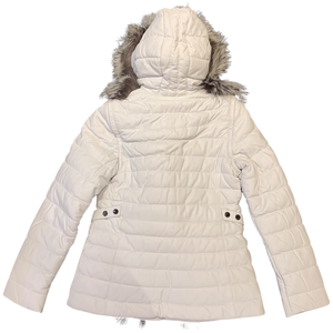 Barya NewYork Womens White Lambskin Fox Fur Coat - Dudes Boutique