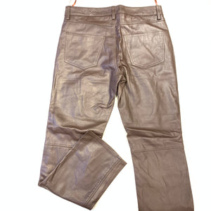 Kashani Men's Brown Lambskin Straight Cut Leather Pants - Dudes Boutique