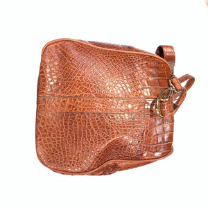 Kashani Cognac Full Alligator Body Duffle Bag - Dudes Boutique