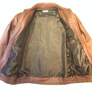 Kashani Chocolate Brown Alligator Horn-Back/Stingray Bomber Jacket - Dudes Boutique