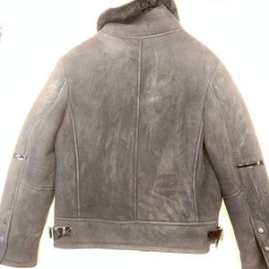 Kashani Black Suede Shearling Biker Jacket - Dudes Boutique