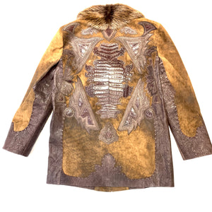 Hoss Couture Beaver Collar Alligator Hand Stitched Jacket - Dudes Boutique
