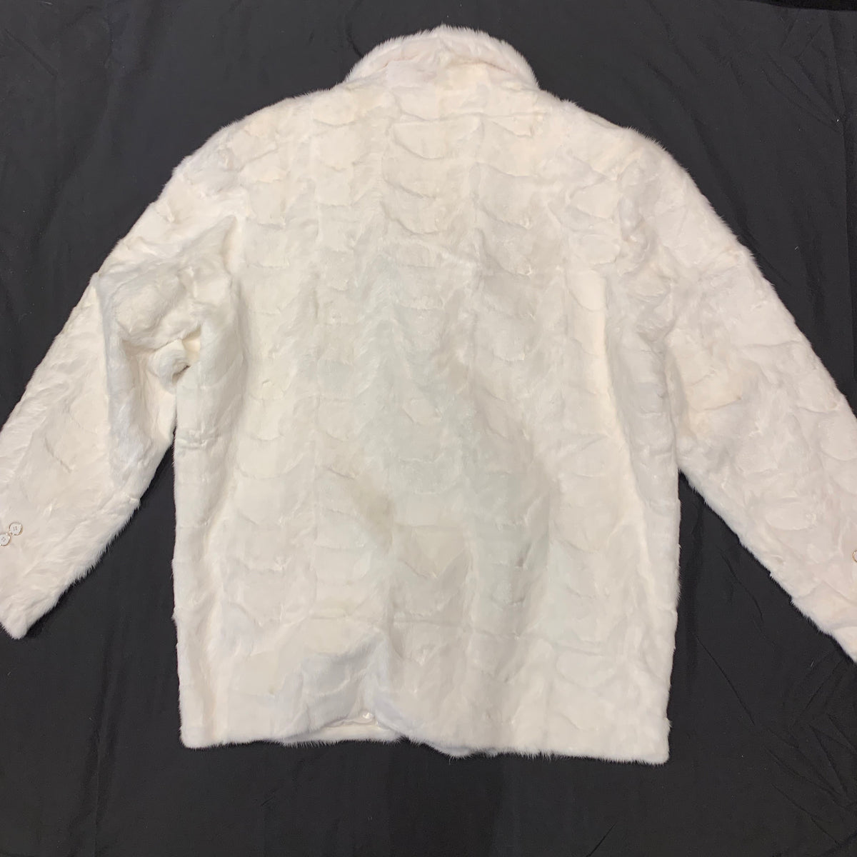 Kashani White Diamond Cut Mink Car Coat - Dudes Boutique