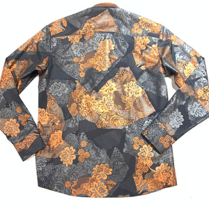 Vassari Men's Bronze Black Floral Button Up Shirt - Dudes Boutique
