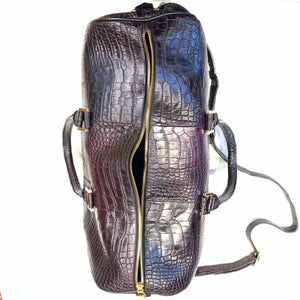 Kashani Black Cherry Full Alligator Body Duffle Bag - Dudes Boutique