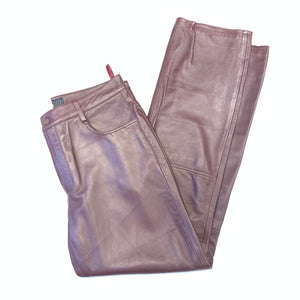 Kashani Men's Burgundy Lambskin Straight Cut Leather Pants - Dudes Boutique