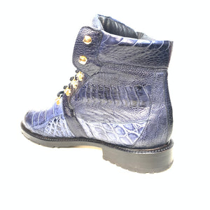 Mauri "4986" Wonder Blue Alligator / Ostrich Leg Tracker Boots - Dudes Boutique