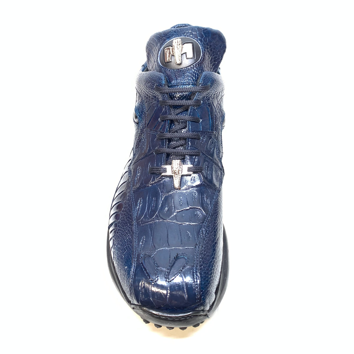 Mauri 8596 'Eye' Wonder Blue Hornback Tail/Ostrich Leg Sneakers - Dudes Boutique