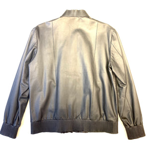 Kashani Men's Jet Black Python/Lambskin Baseball Jacket - Dudes Boutique