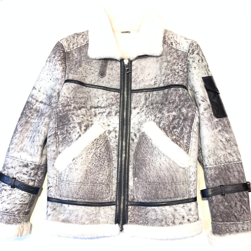 Daniels Leather Ladies Charcoal Shearling Jacket - Dudes Boutique