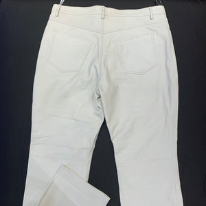 Kashani Men's White Lambskin Straight Cut Leather Pants - Dudes Boutique