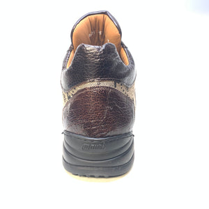 Mauri Men's '8425' Rust Brown Baby Crocodile/ Ostrich Leg Sneakers - Dudes Boutique