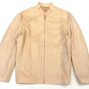 Safari Men's Beige All-Over Python Snakeskin Jacket - Dudes Boutique