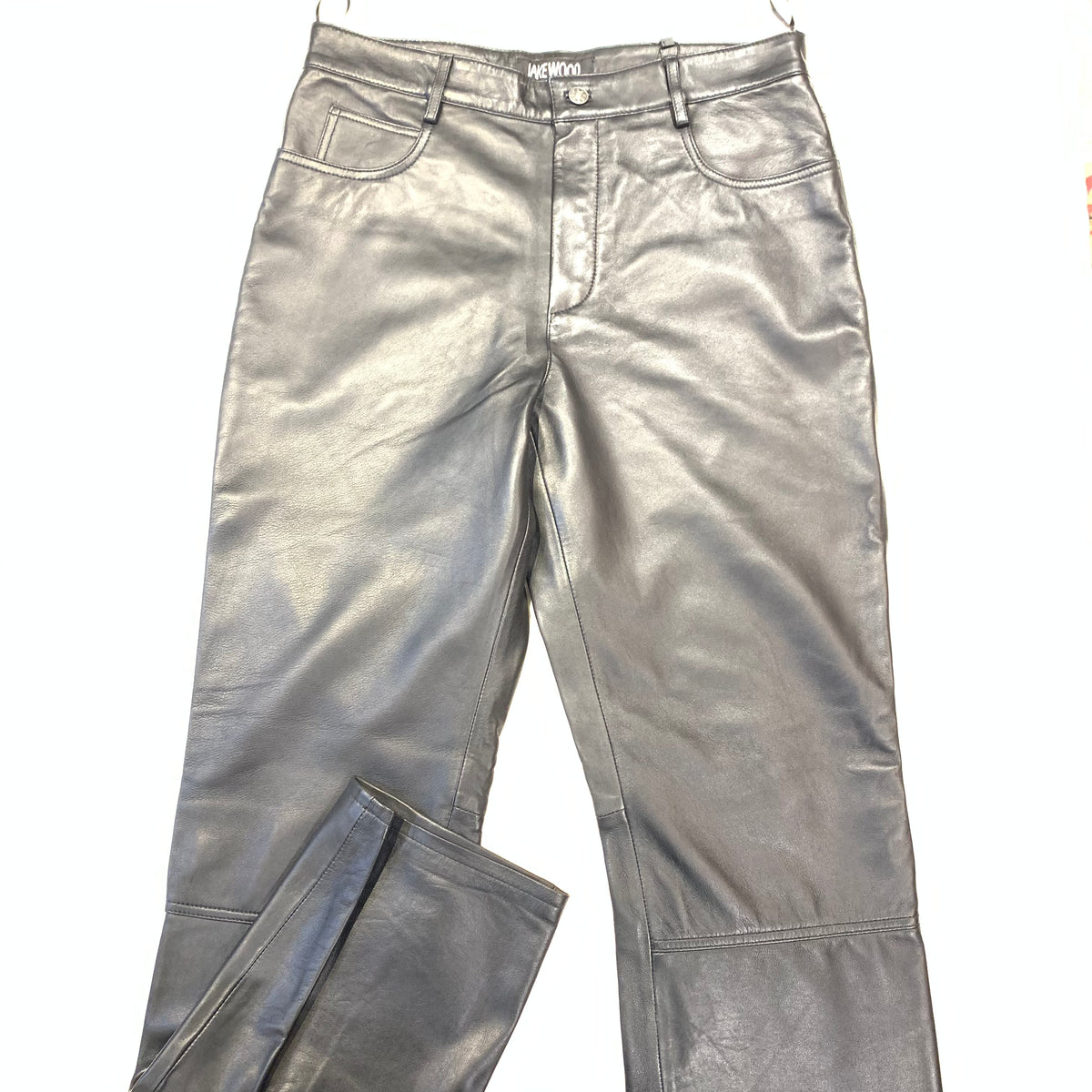 Kashani Men's Black Lambskin Straight Cut Leather Pants - Dudes Boutique