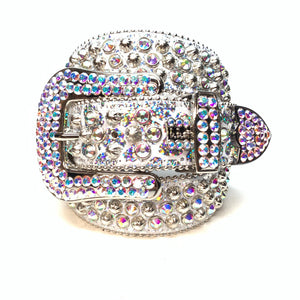 b.b. Simon 'Chrome Milk' Studded Crystal Belt - Dudes Boutique
