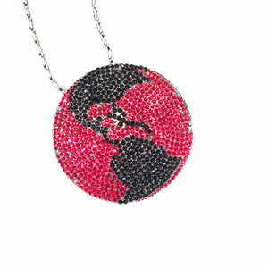 b.b. Simon Black & Red Globe Fully Loaded Crystal Necklace - Dudes Boutique