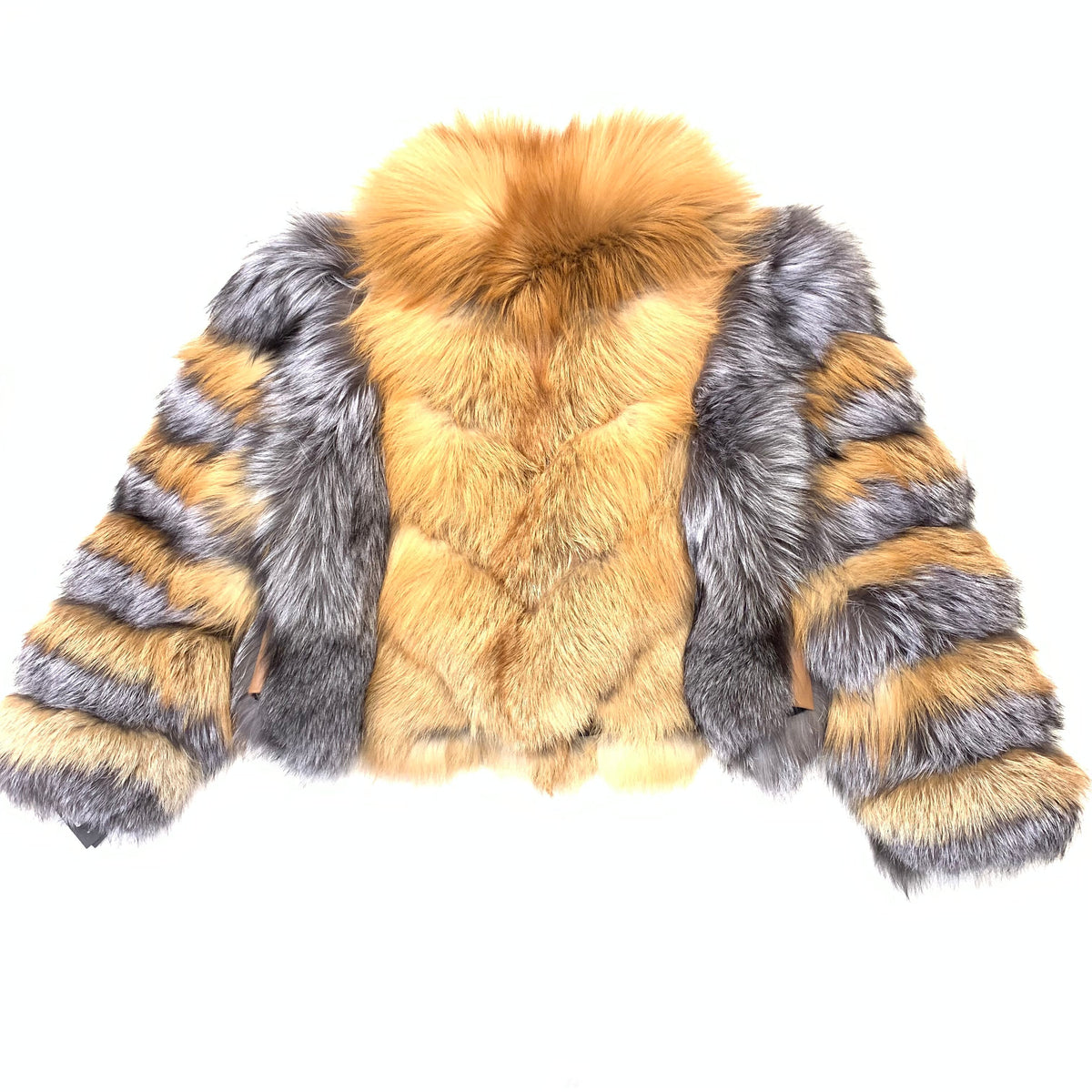 Volare Ladies Two Tone Full Fox Fur Coat - Dudes Boutique