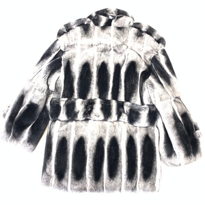 Kashani Double Breasted Rex Chinchilla 3/4 Fur Coat - Dudes Boutique