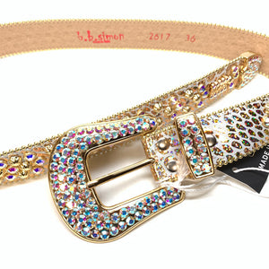 b.b. Simon Golden Scale Fully Loaded Crystal Belt - Dudes Boutique
