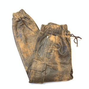 Kashani Men's Jungle Lambskin Leather Cargo Joggers - Dudes Boutique