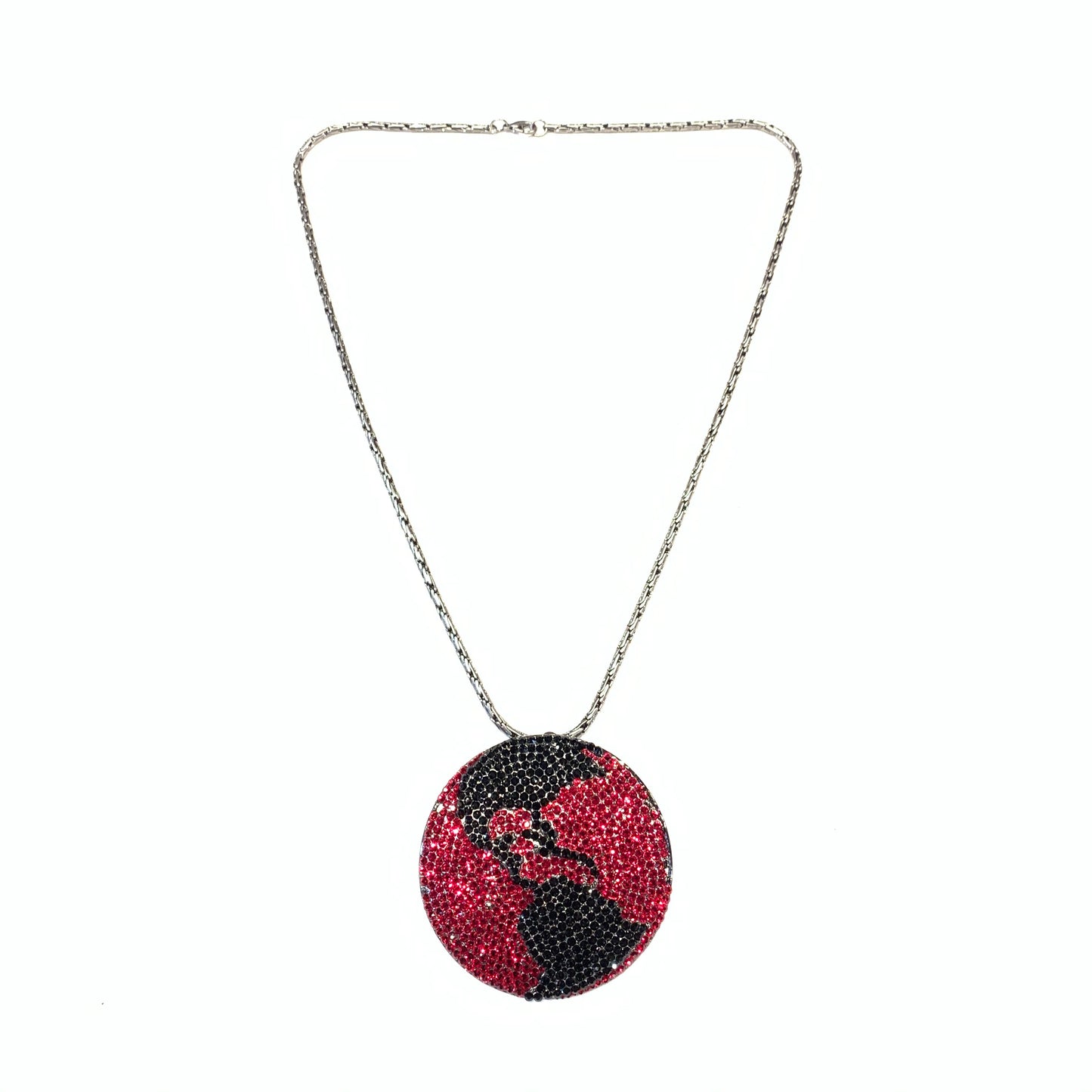 b.b. Simon Black & Red Globe Fully Loaded Crystal Necklace - Dudes Boutique