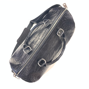 Kashani Black Full Skin Alligator Body Duffle Bag - Dudes Boutique
